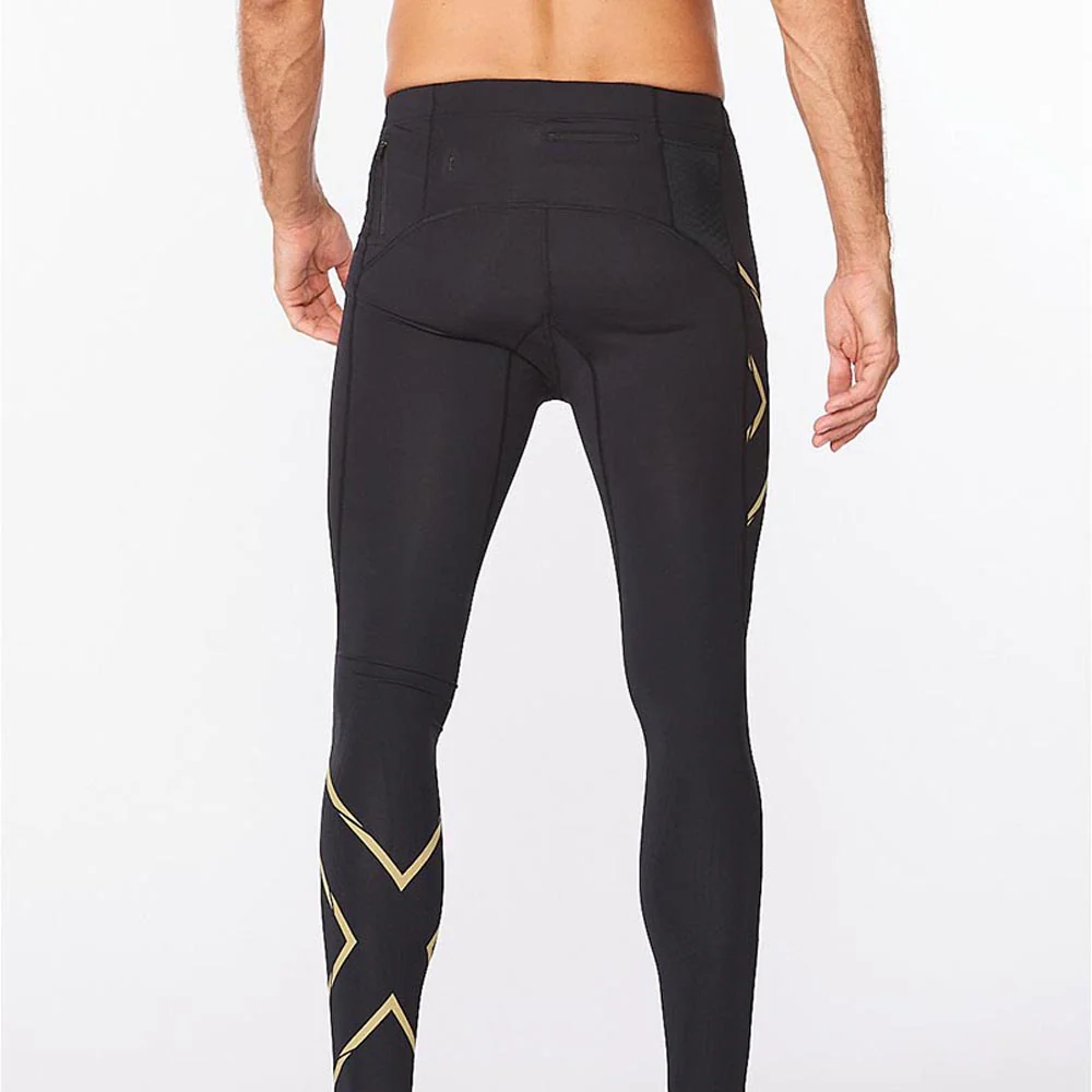 2XU Men Light Speed Compression Tights - Black / Gold Reflective - Image 4