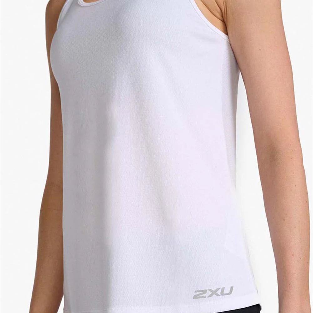 2XU Women Aero Singlet - White / Silver Reflective - Image 5