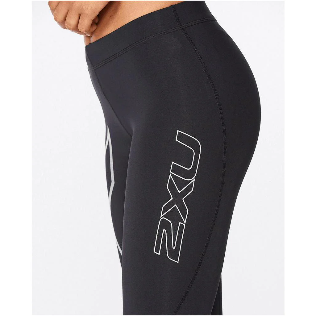 2XU Women Core Compression Tights - Black / Silver Reflective - Image 5