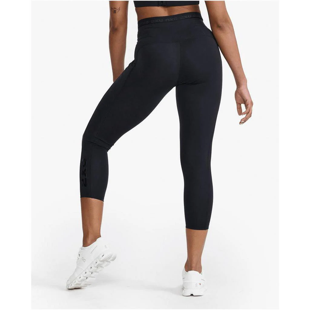 2XU Women Form Stash Hi-Rise Compression 7/8 Tights - Black / Black - Image 4