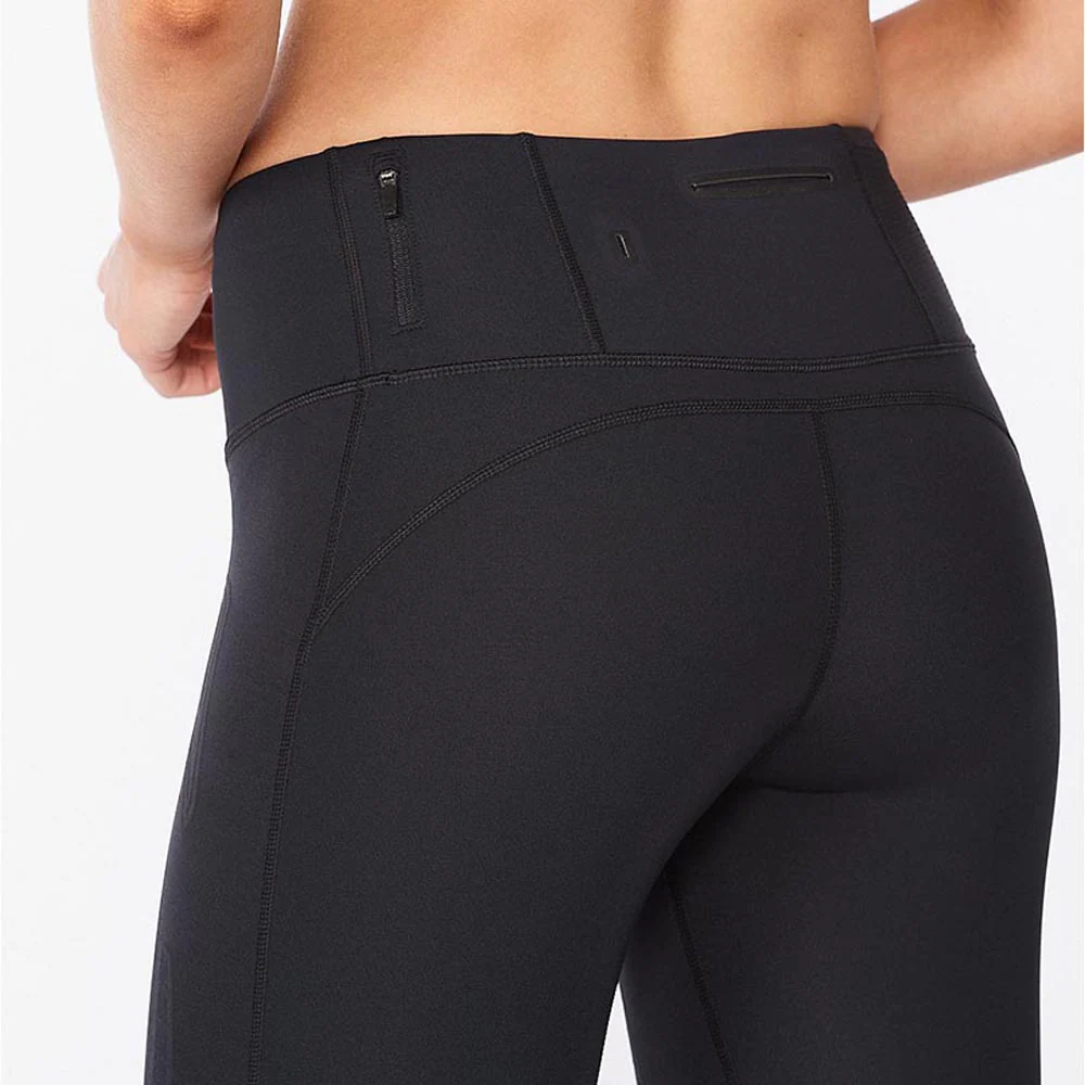 2XU Women Light Speed Mid-Rise Compression Tights - Black / Black Reflective - Image 4
